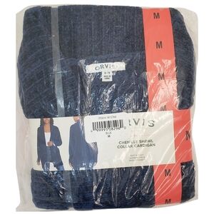 Orvis Women's Chenille Cardigan Blue NWT